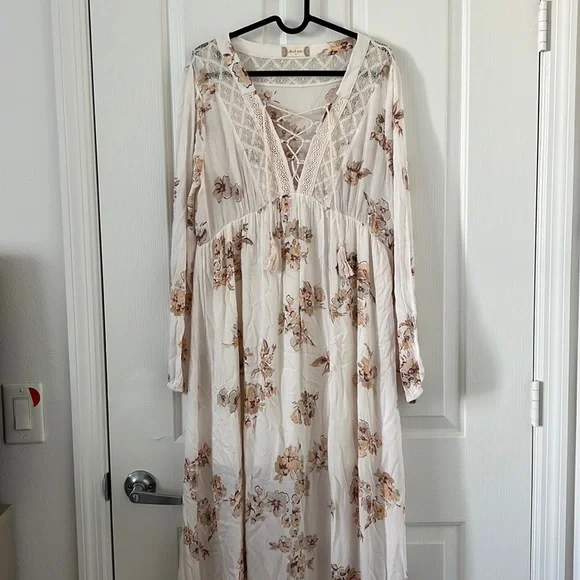 white christmas dresses Altar'd State Rose Floral Tiered Maxi Dress NWT – Our Sunshine Boutique